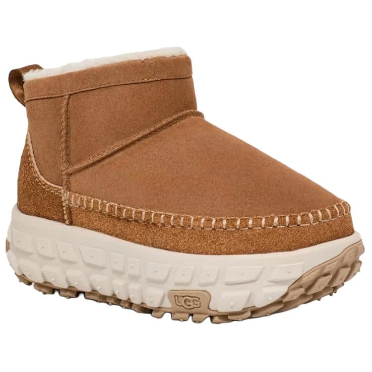 Ботинки зимние UGG Корова Спилок С флисовой подкладкой Повседневные Платформа Короткие Снеботуфли Женские Каштановые - изображение 3