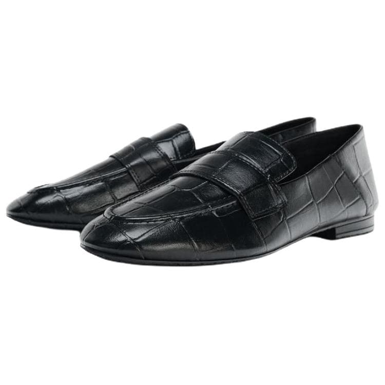 Лоферы ZARA ПУ (полиуретан) Лоферы 0,5 см Женские Черные - изображение 3