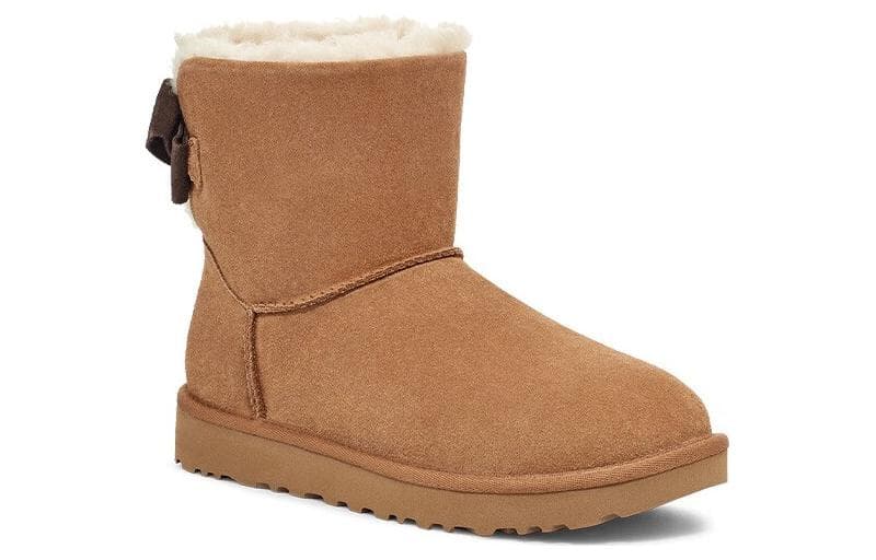 Ботинки зимние UGG Корова Спилок Термический с флисовой подкладкой Круглый носок Короткие сноубутсы для голени Женские Каштановый - изображение 2