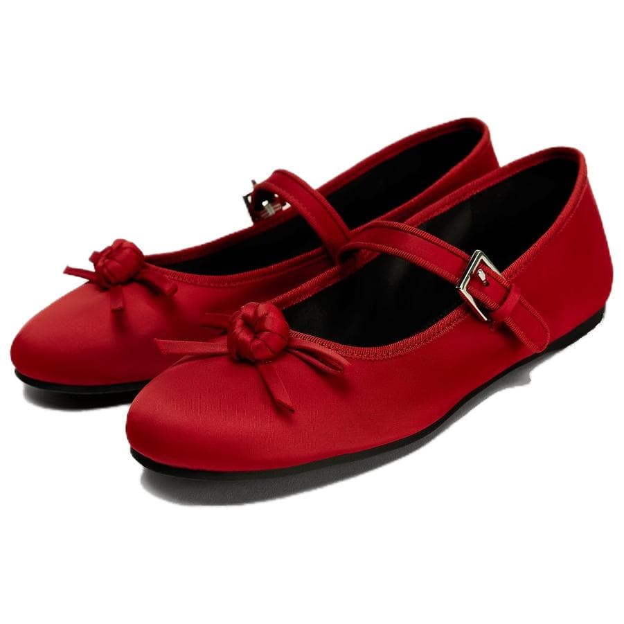 AO YES x ZARA Полиэстер Волокно Mary Jane Обувь Женская Красная - изображение 2