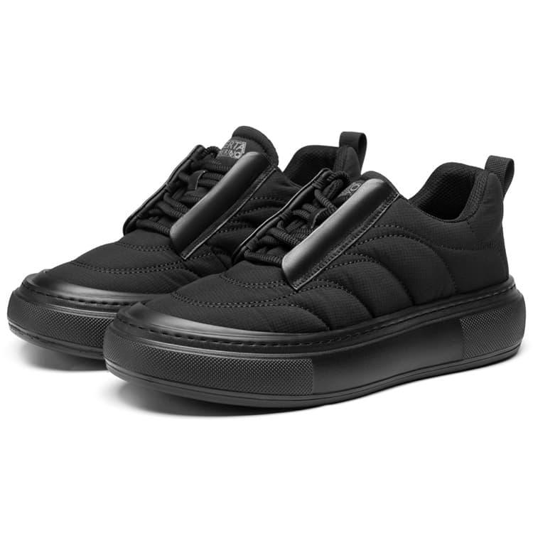 Кроссовки Roberta Di Camerino Ткань визуально увеличивает рост Низкий топ Повседневная обувь Мужская Черная - изображение 3