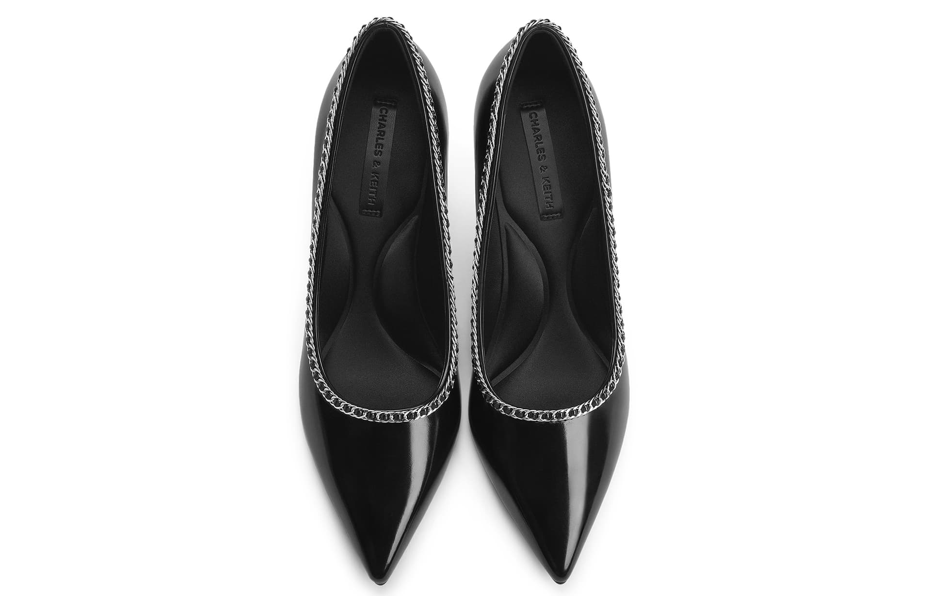 Туфли CHARLES KEITH Маленький Ck ПУ (полиуретан) Узкий каблук Высокие каблуки 8 см Женские Черный Коробка Черный - изображение 3