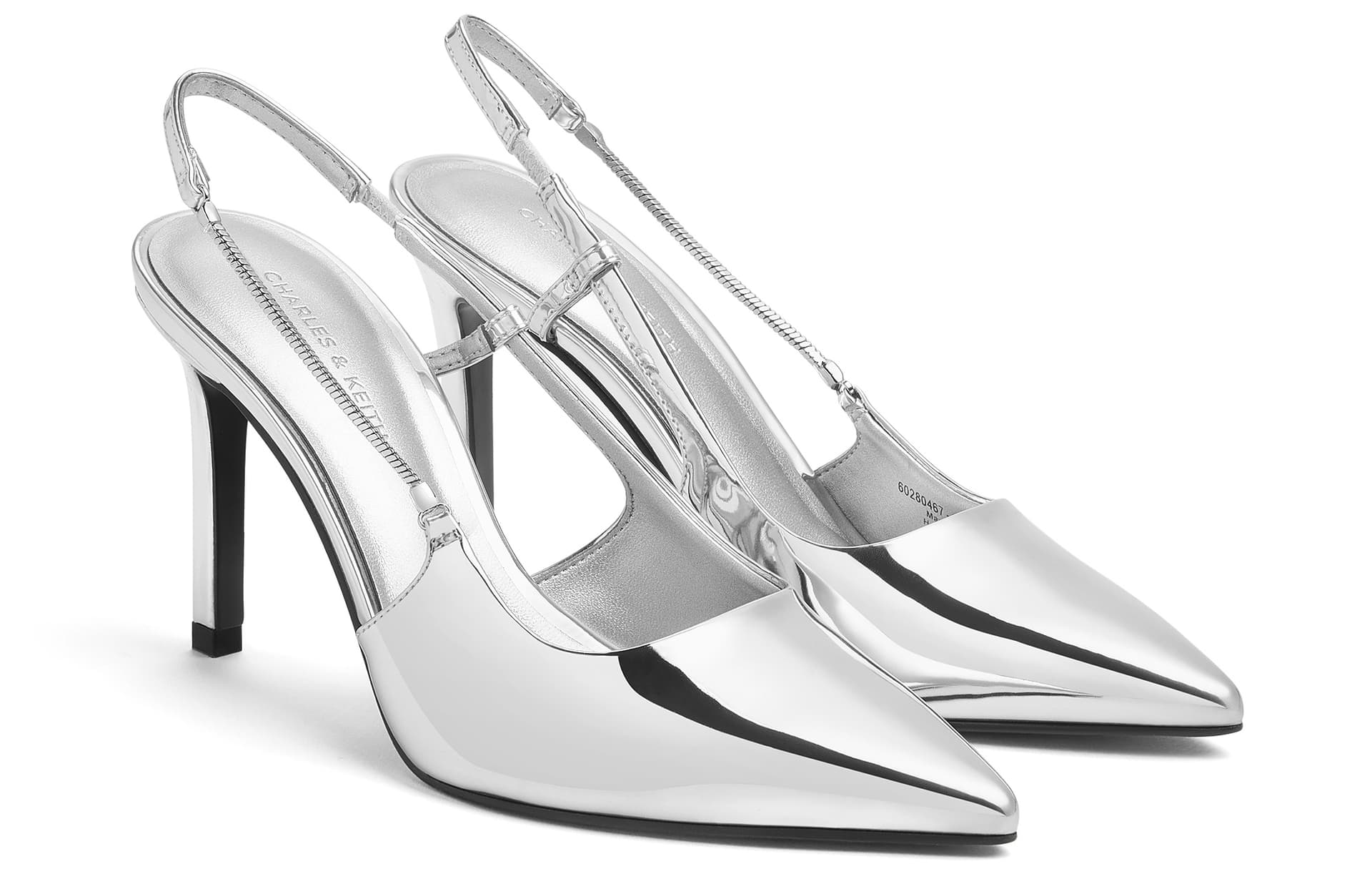 Туфли CHARLES&KEITH PU элегантные деловые модные туфли с заостренным носком и цепью на каблуке 9,3 см - изображение 2