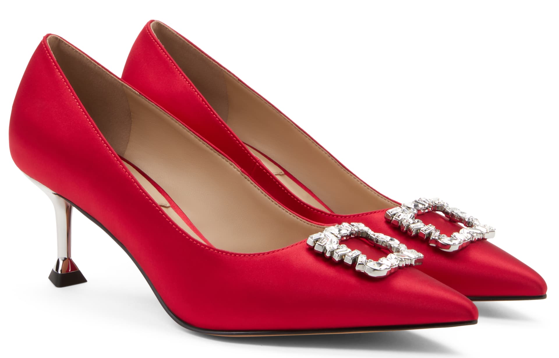 Туфли CHARLES&KEITH Полудрагоценные камни заостренный носок невесты туфли узкий каблук высокие каблуки 6см женский красный - изображение 4