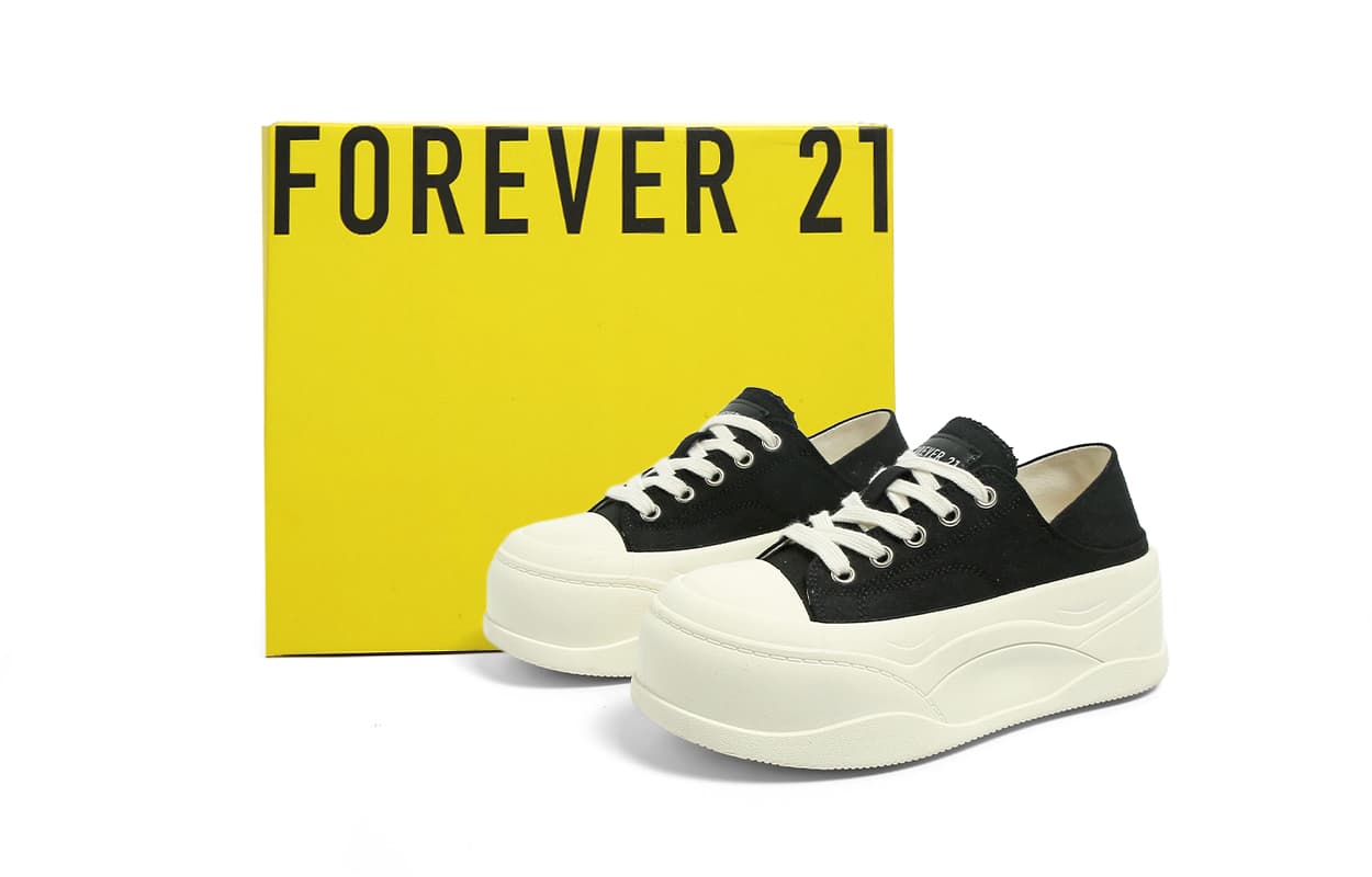 Кеды FOREVER 21 Противоскользящие Износостойкие Низкие Кеды Женские Черные - изображение 8