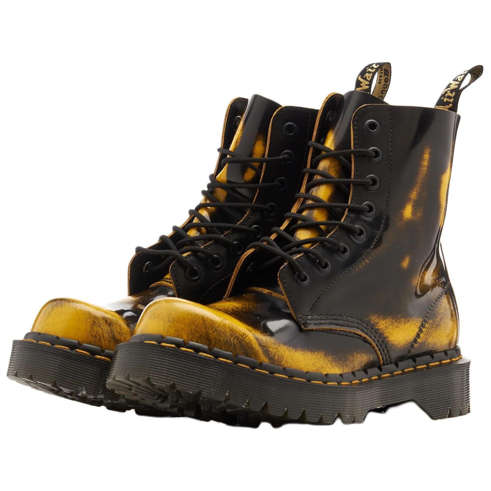 Ботинки Dr.Martens 1460 Pascal BE Короткие Армейские Ботинки Унисекс Черный Желтый - изображение 3
