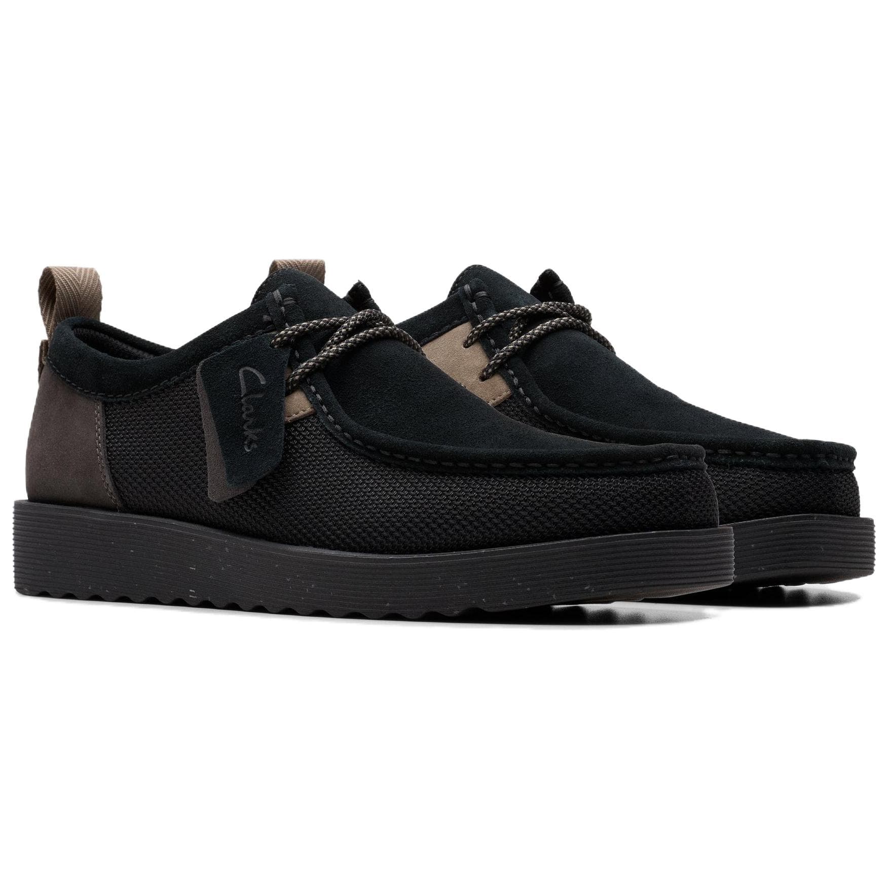 Ботинки Clarks Wallabee Artificial Suede Модный Тренд Повседневная Обувь Мужская Черная - изображение 3