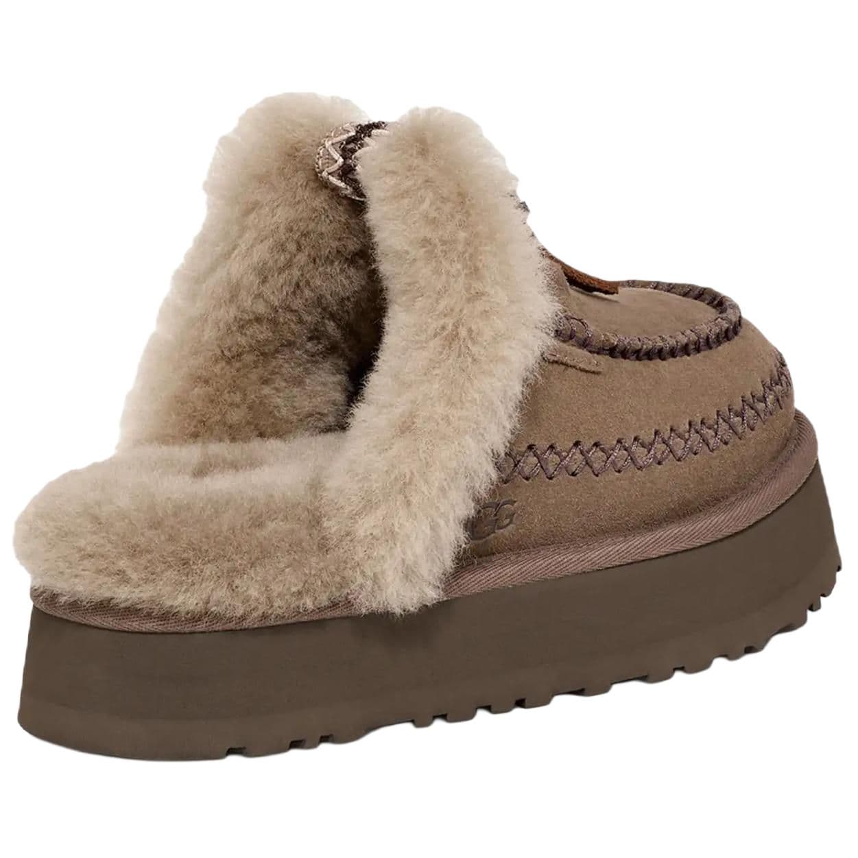 Сандалии UGG Artificial Suede Мода Круглый носок С флисовой подкладкой Мюли Устойчивые к истиранию Домашние тапочки Женские Умбра - изображение 4