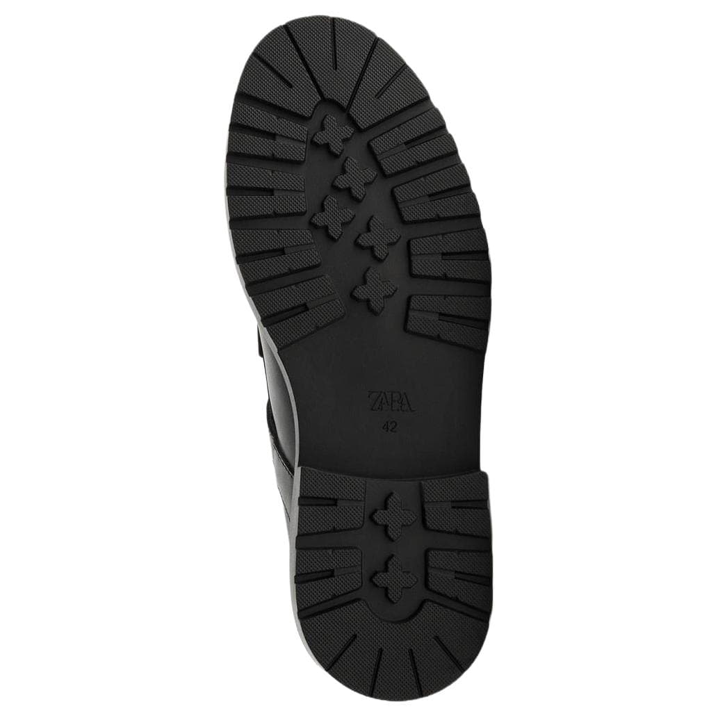 ZARA Коровья кожа Платформа Туфли Мэри Джейн Мужские Черные - изображение 4