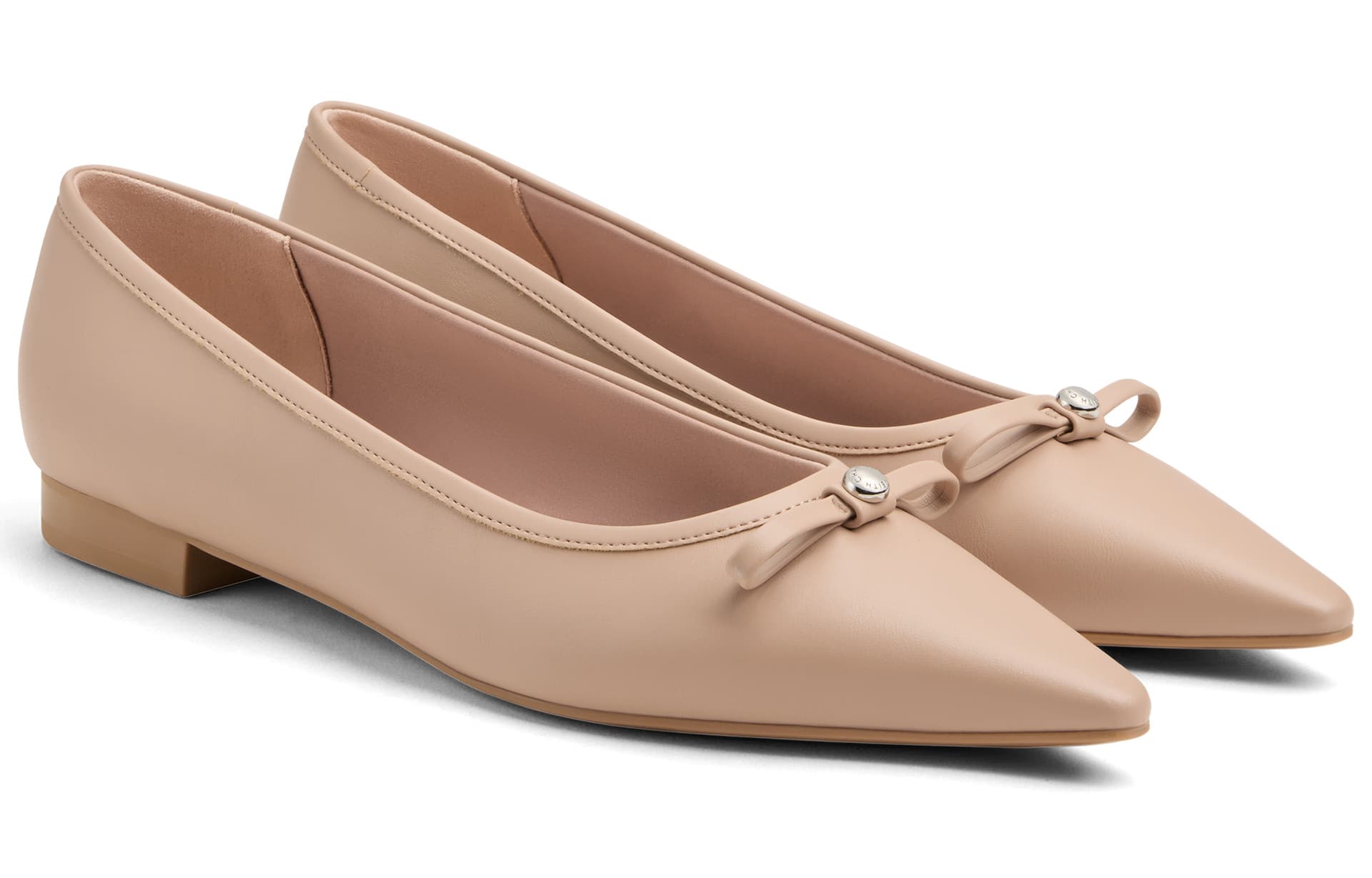 Тапочки CHARLES&KEITH Женские повседневные туфли с бантом и заостренным носком на плоской подошве 1,6 см - изображение 2