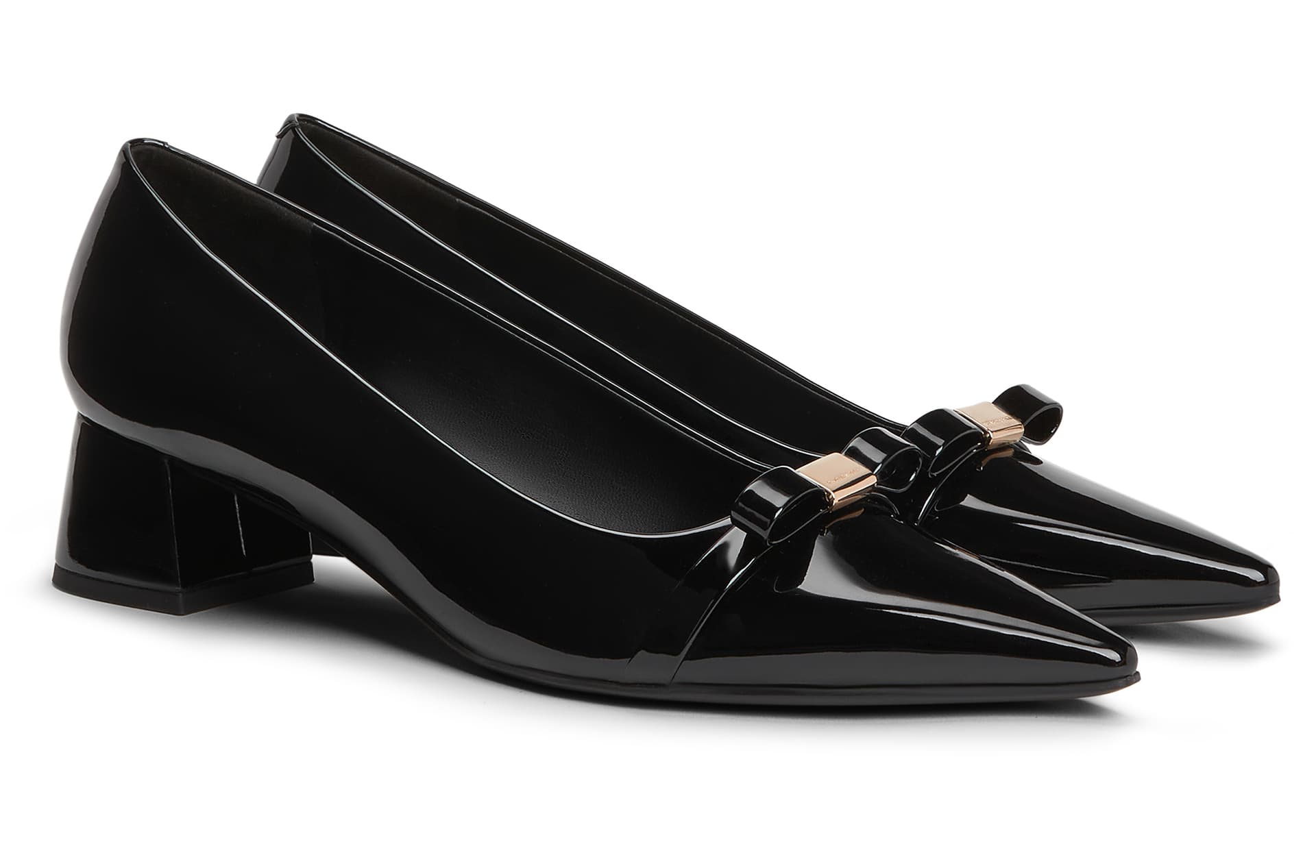 Туфли CHARLES&KEITH PU элегантные офисные туфли с бантом и заостренным носком на грубом каблуке 4см женские - изображение 2