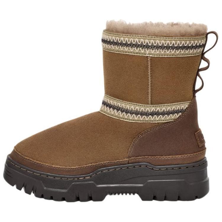 Ботинки зимние UGG Короткие Снежные Ботинки Женские Коричневые - изображение 1