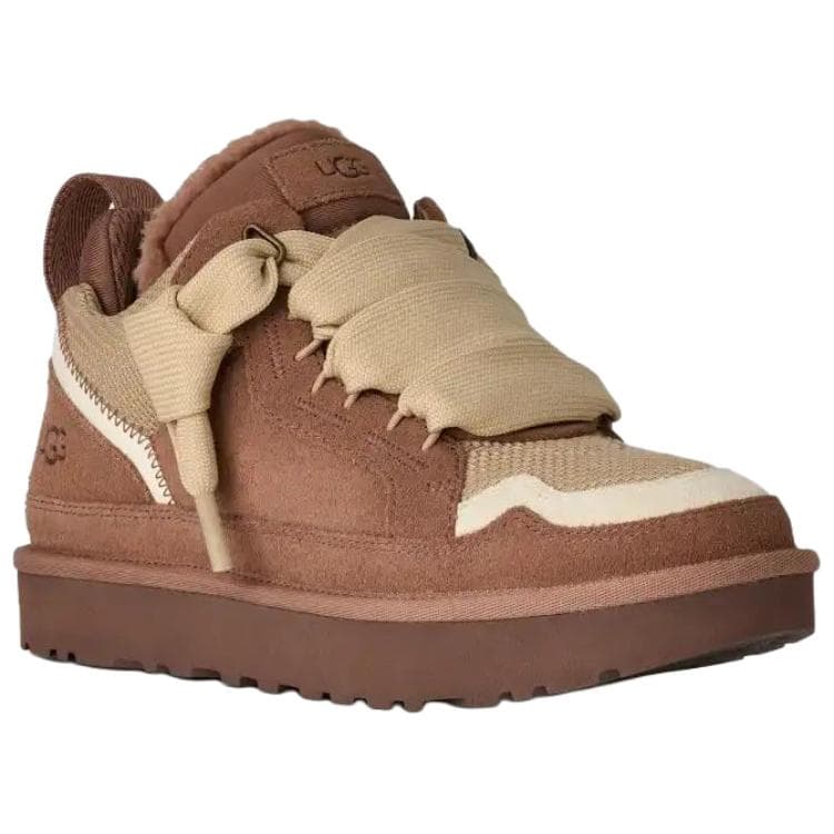 Кроссовки UGG Lowmel Текстиль Спилок коровьей кожи Низкий Топ Повседневная обувь Женская Коричневая - изображение 3