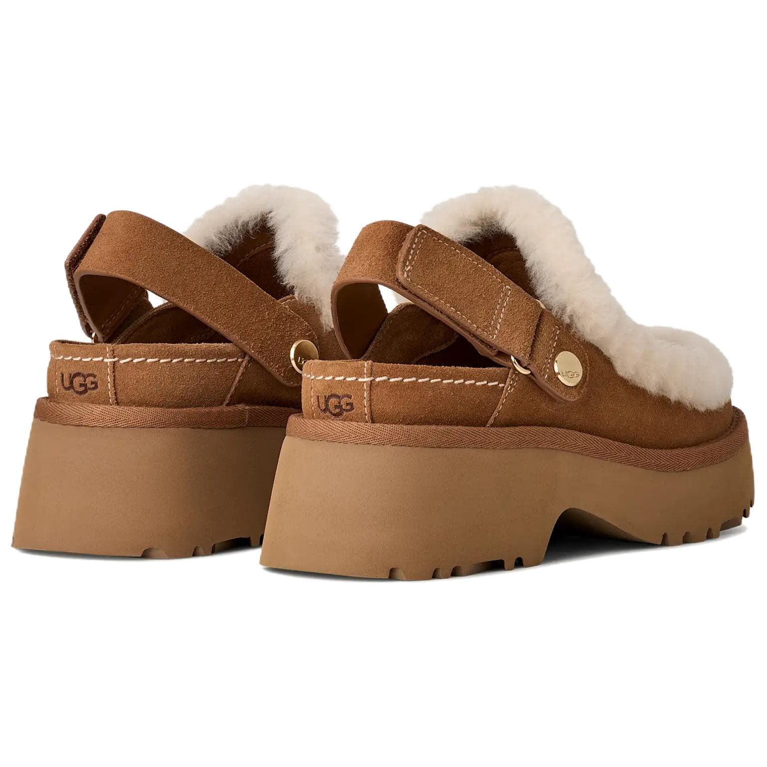 Тапочки UGG Esmee Clog Повседневная обувь 5 см Женская Каштановая - изображение 3