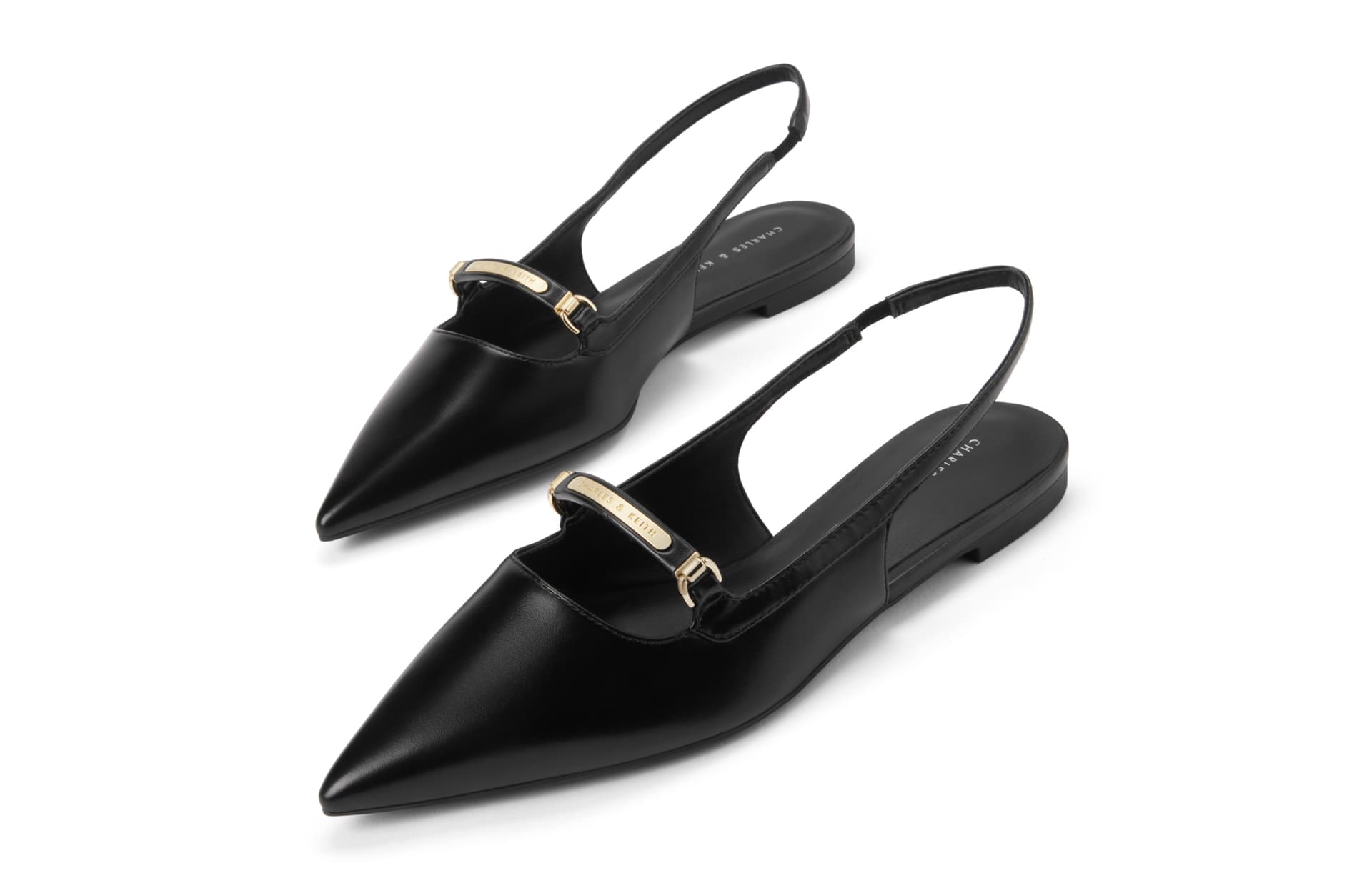 Тапочки CHARLES&KEITH PU Деловой повседневный стиль Женские повседневные туфли Плоский - изображение 3