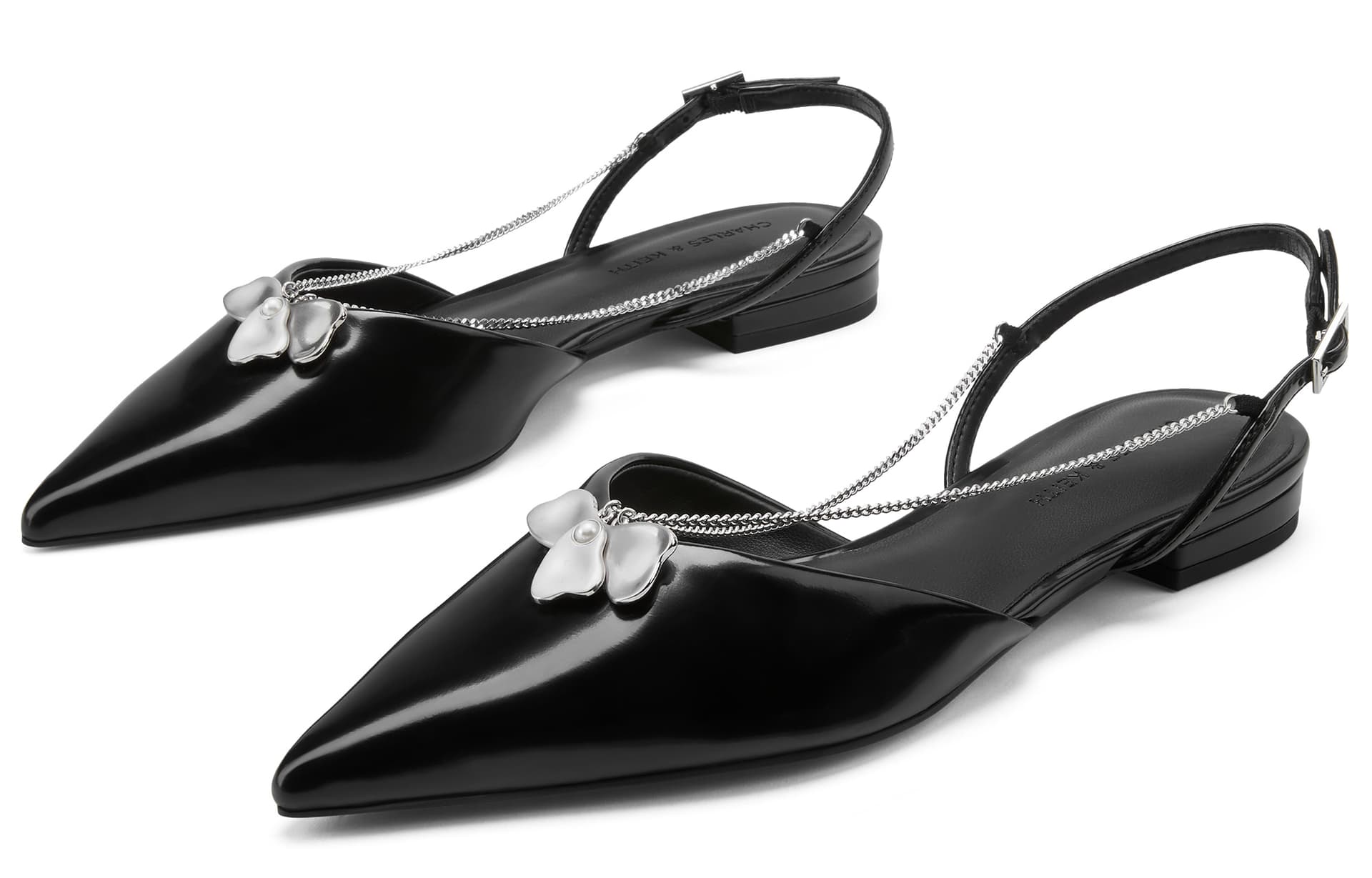 Шлёпанцы CHARLESKEITH ck PU 2.1cm ChalkBlack BoxSilver - изображение 3