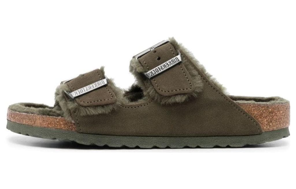 Сандалии Birkenstock Штанфели из искусственной замши женские оливково-зеленый - изображение 1