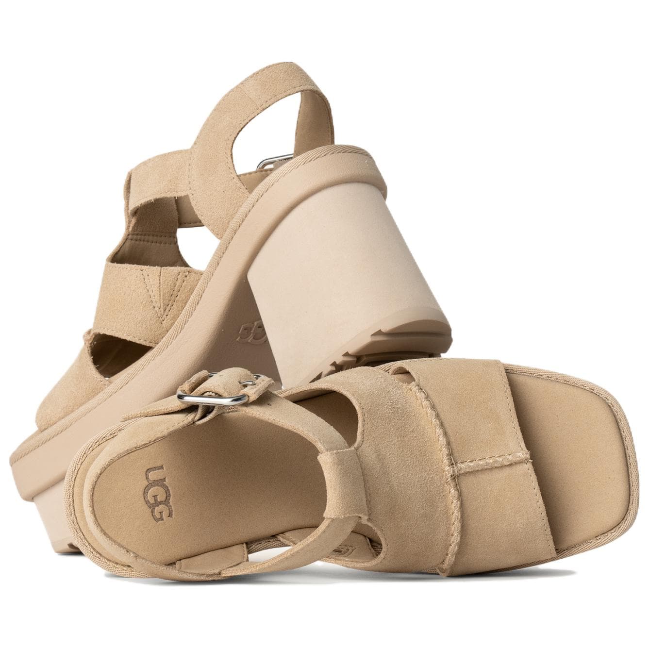 Шлёпанцы UGG New Heights one Шнурованные Сандалии Женские Горчичный - изображение 3
