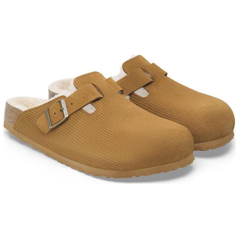 Сандалии Birkenstock Boston Teddy Shearling Унисекс Домашние тапочки с закрытым носом Коричневый Узкая версия - изображение 4