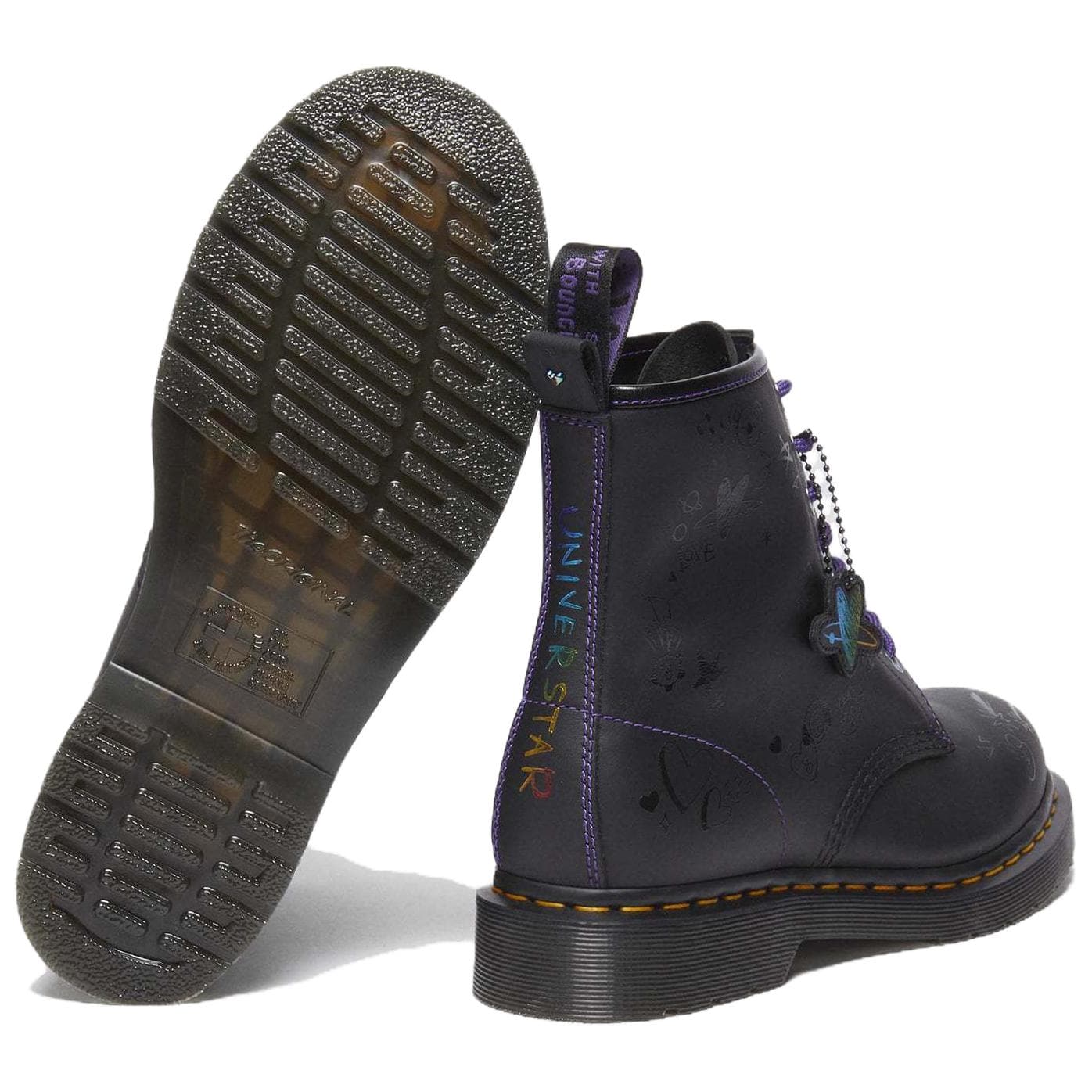 Ботинки BT21 x Dr.Martens 1460 Кожаные армейские ботинки 3 см мужские черные - изображение 6