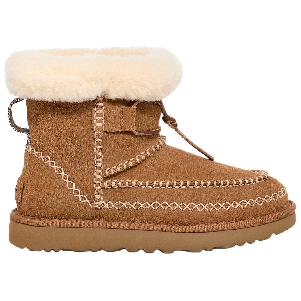 Ботинки зимние UGG Корова Спилок Термический Универсальный Флисовый Снегобут Женские Каштановый - изображение 2