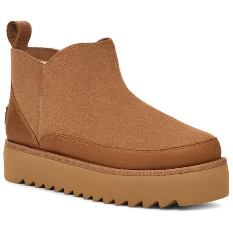 Ботинки зимние UGG Корова Спилок С флисовой подкладкой Мода Удобные Короткие Ботинки для снега Женские Каштановый - изображение 3