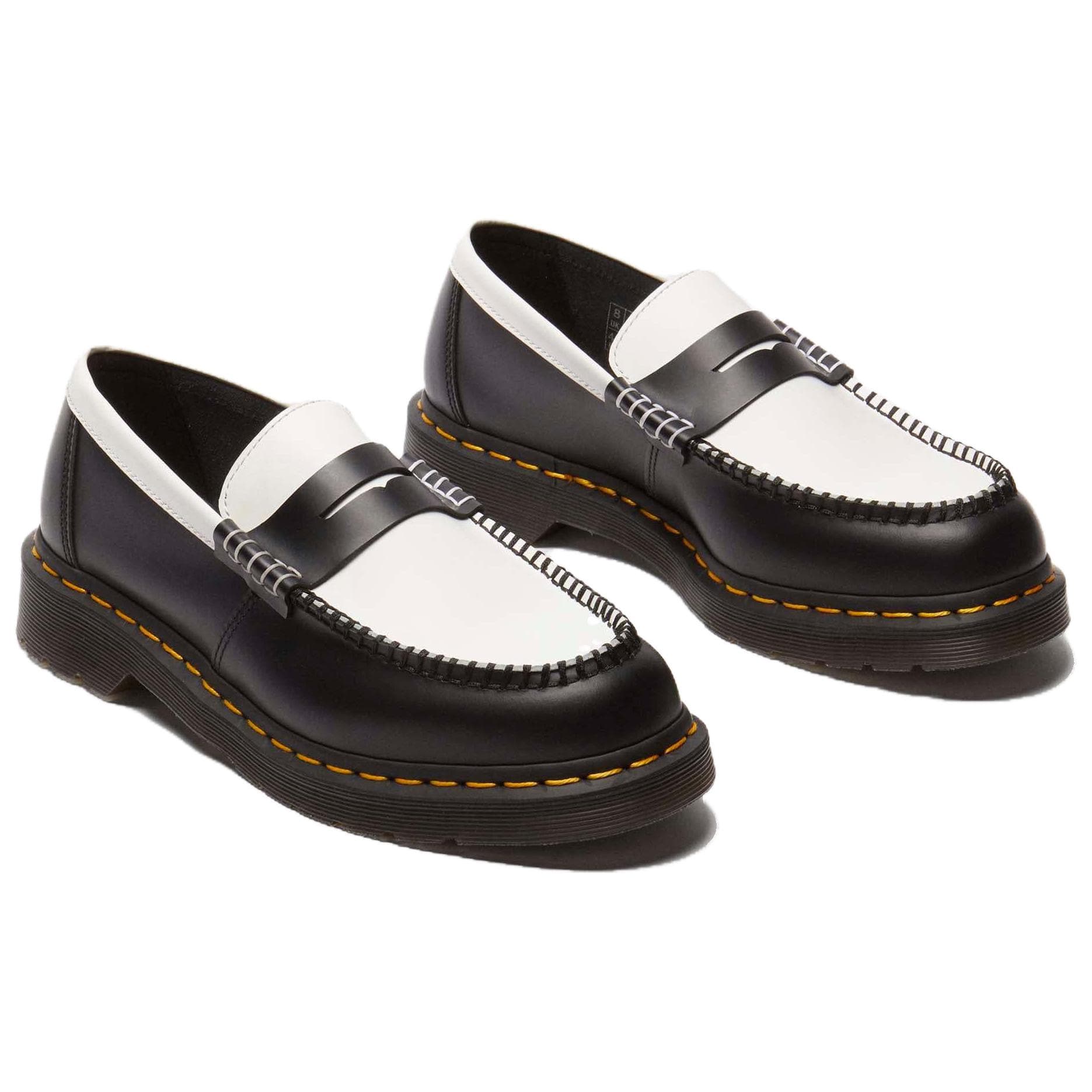 Лоферы Dr.Martens Penton кожаные лоферы унисекс черные белые - изображение 3