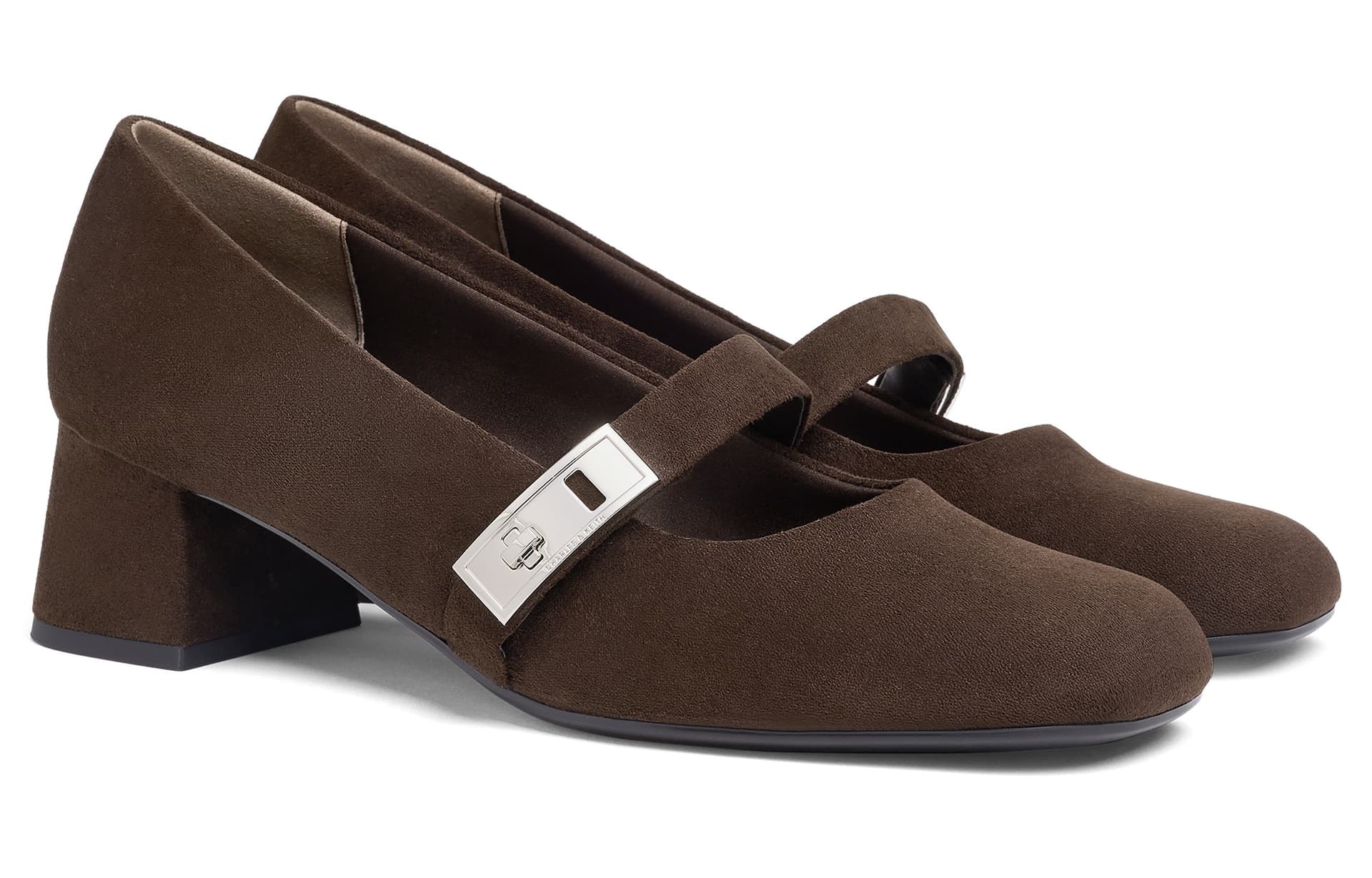 CHARLES&KEITH Туфли Мэри Джейн из PU ткани с квадратным носком и пряжкой, квадратный каблук 4,6 см, женские - изображение 2