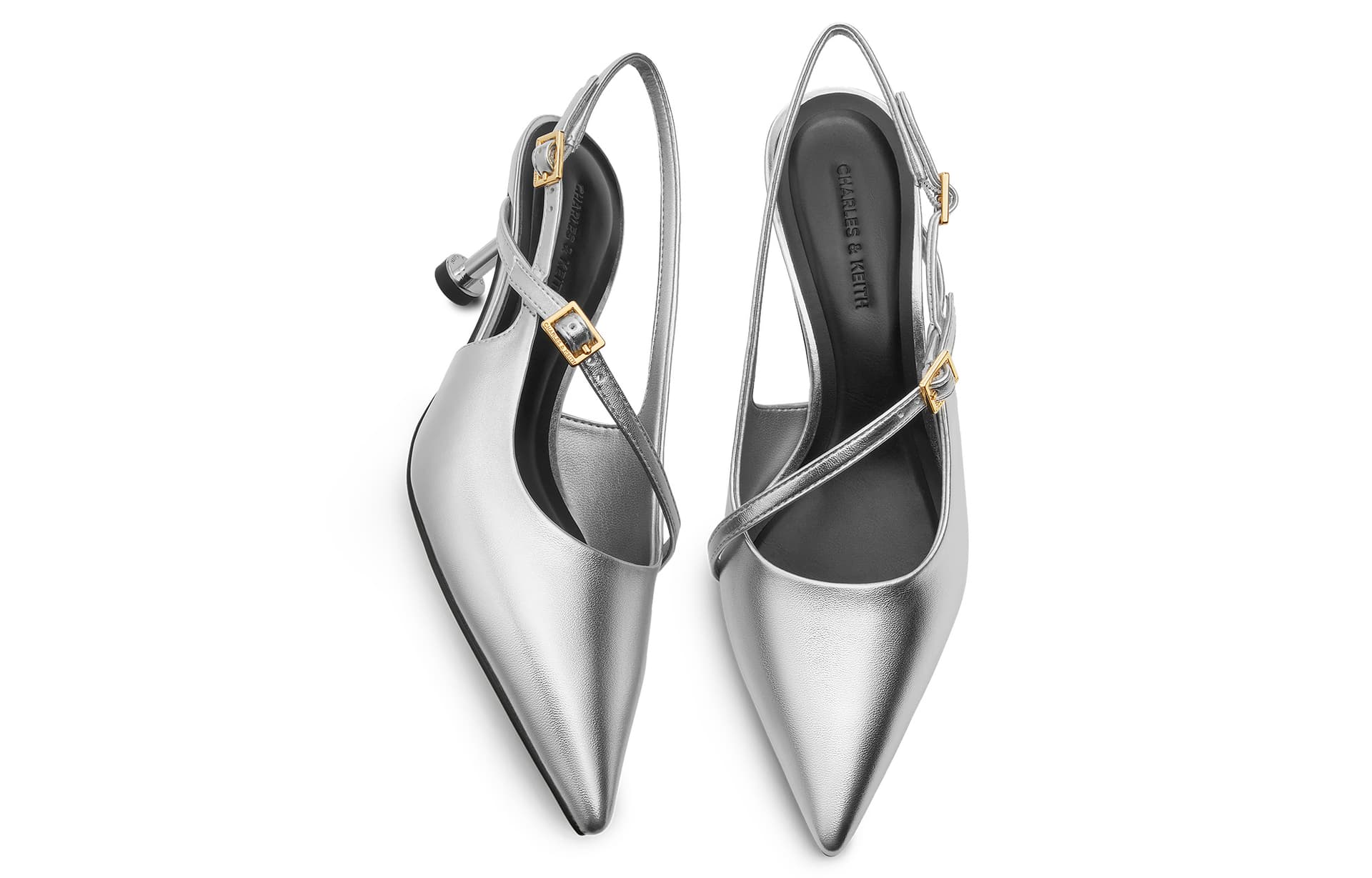 Туфли CHARLES&KEITH Женские туфли-лодочки с открытым носом и тонким каблуком 6,5 см - изображение 3