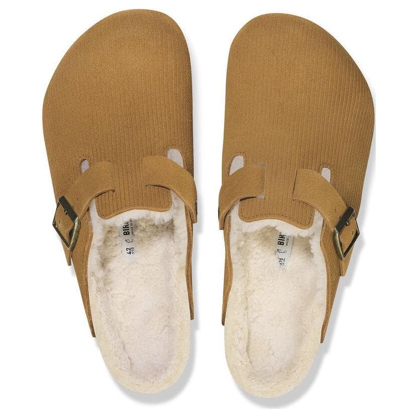 Сандалии Birkenstock Boston Teddy Shearling Унисекс Домашние тапочки с закрытым носом Коричневый Узкая версия - изображение 5