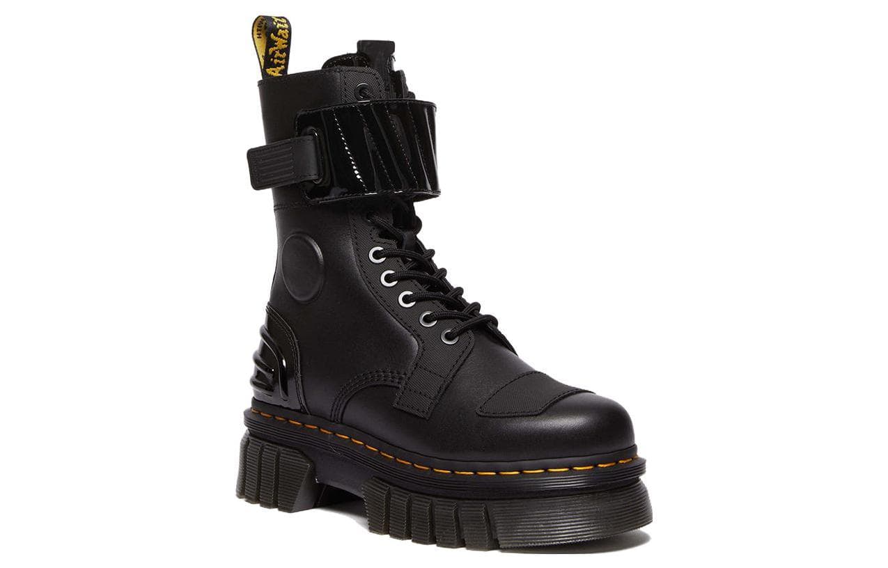 Ботинки Dr.Martens Кожа Короткий MID Голень Армейские ботинки Женские Черный - изображение 2