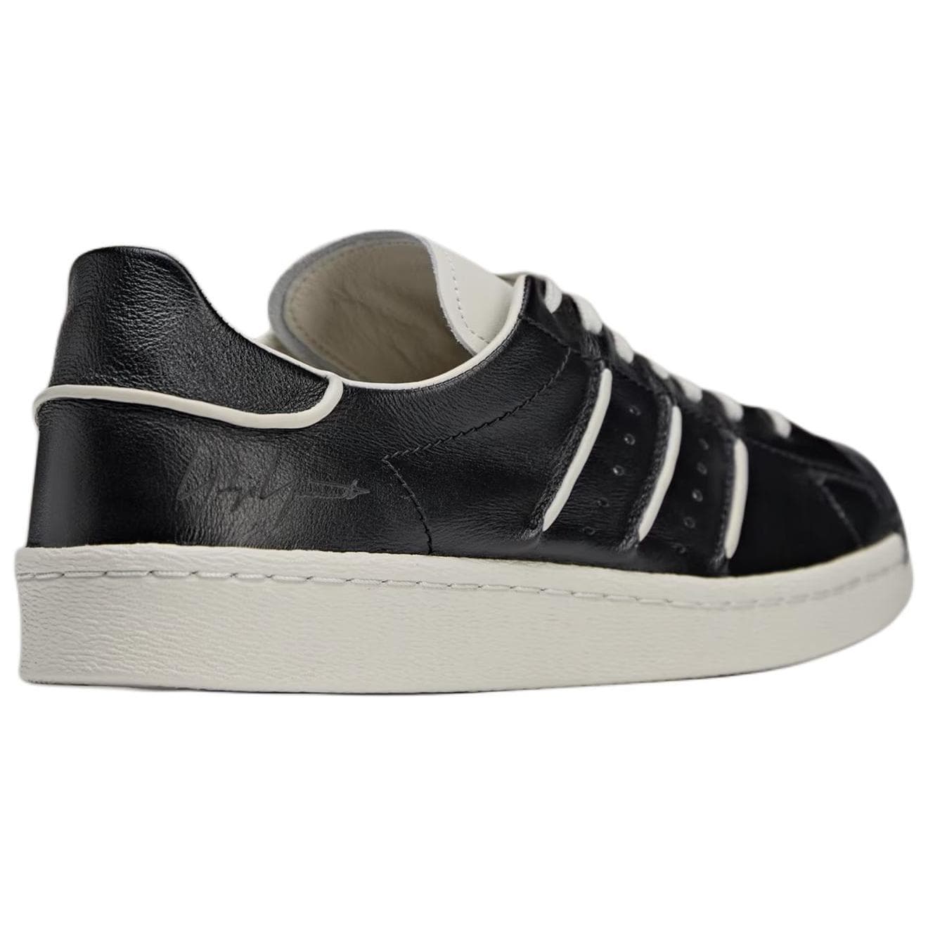 Кроссовки Y-3 SUPERSTAR 100% кожа Круглый носок Винтаж Лоу-топы Повседневная обувь для скейтборда Унисекс Черный - изображение 5