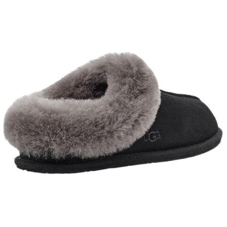 Тапочки UGG Спилок Коровья Кожа Универсальная Повседневная Обувь Женская Черная - изображение 4