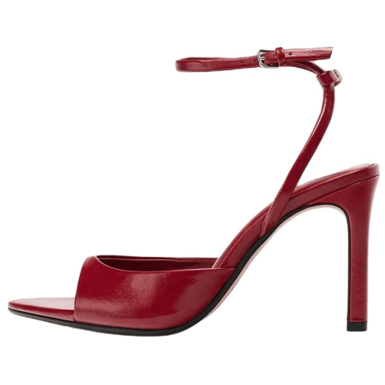 Шлёпанцы ZARA ПУ (полиуретан) Одиночные Шнуровые Сандалии 9,5 см Женские Красные - изображение 1