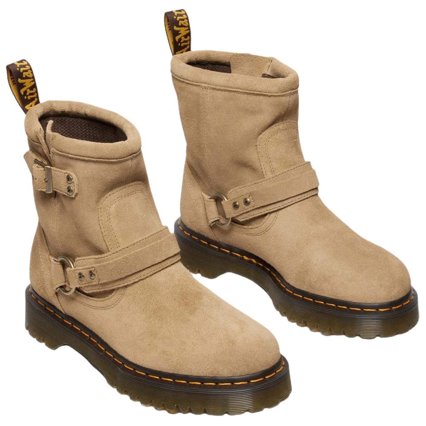 Сапоги Dr.Martens ANISTONE Harness Искусственная замша Ботильоны 3,5 см Унисекс Коричневый - изображение 3