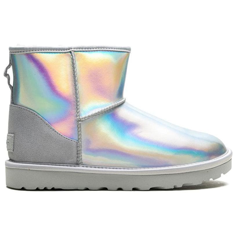 Ботинки зимние UGG CLASSIC MINI Радужная Телячья Кожа Короткие Снежные Ботинки Женские Ледниково-Серый - изображение 2