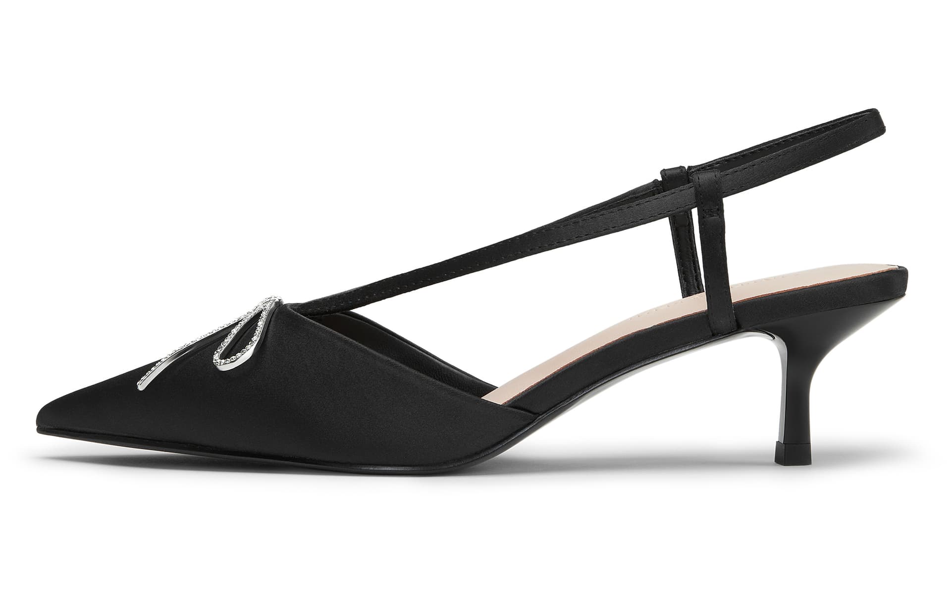 Туфли CHARLES&KEITH Ткань заостренный носок с блестками бант сандалии свадебные туфли узкий каблук высокие каблуки 5,5 см женские - изображение 2