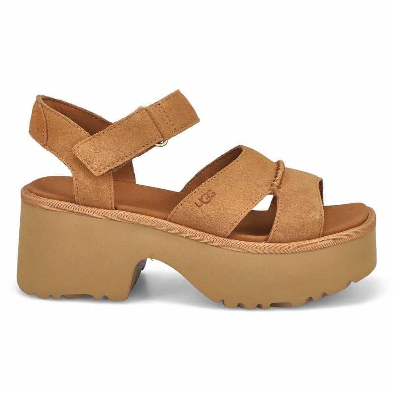 Шлёпанцы UGG One Шнуровки Сандалии Женские Каштановые - изображение 2