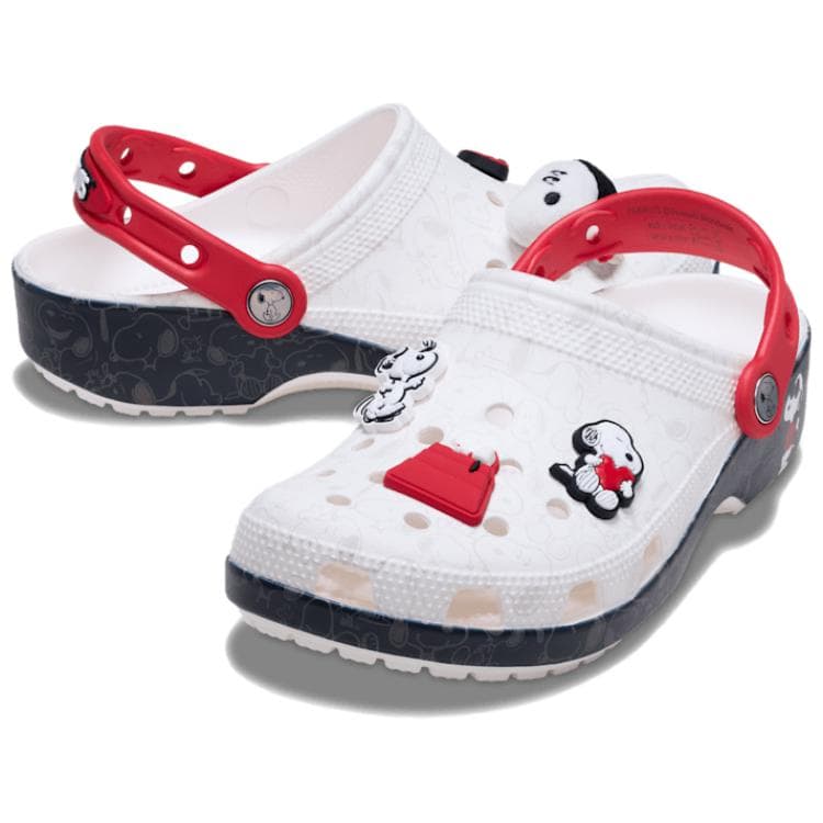 Сабо Crocs X PEANUTS Classic сандалии Снупи резина унисекс белый - изображение 4