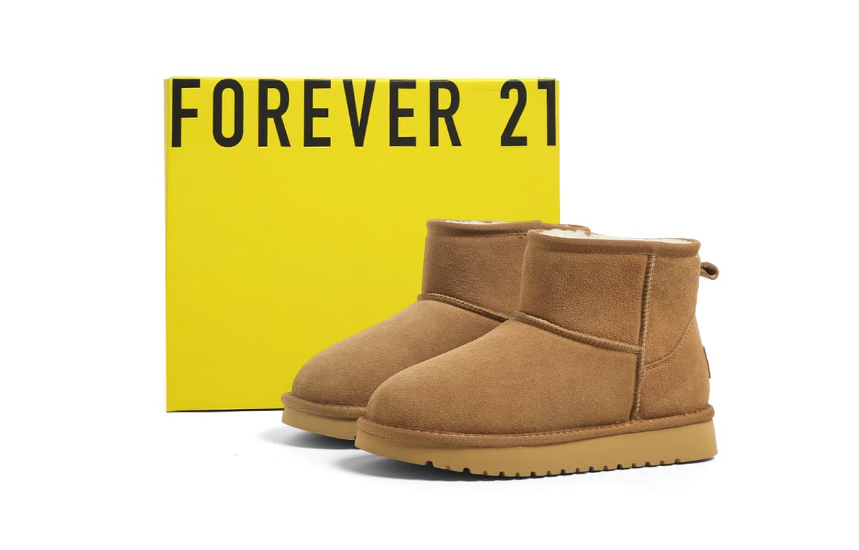 Ботинки зимние FOREVER 21 Сноубутсы Каштановые Женские - изображение 2