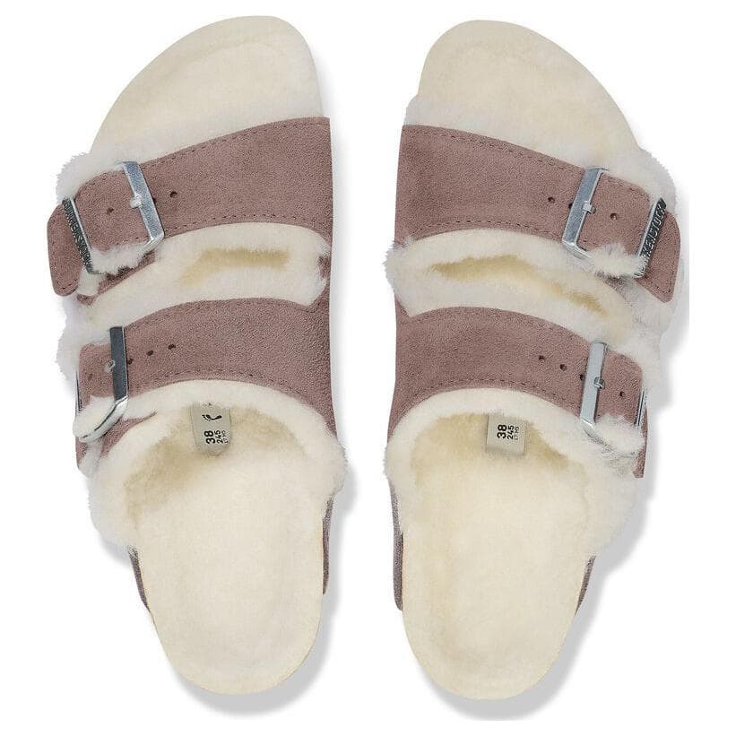 Сандалии Birkenstock Arizona Shearling противоскользящие шлепанцы женские фиолетовые стандартный размер (стандартный) - изображение 5