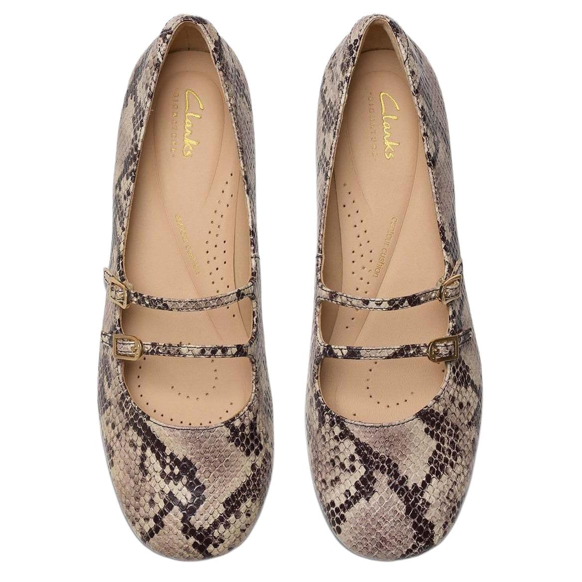 Clarks Daiss 30 SHINE Кожа Грубый каблук Туфли Мэри Джейн Женские Коричневый - изображение 5