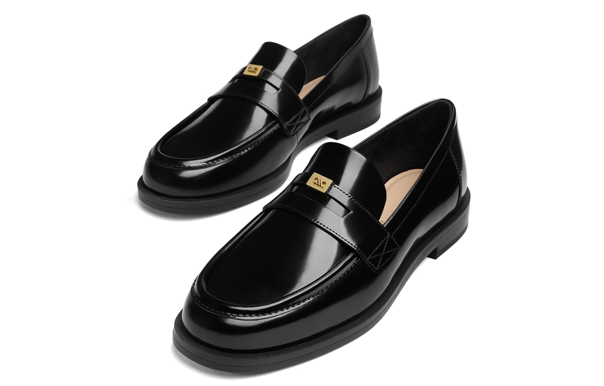 Лоферы CHARLES&KEITH Лоферы из спилка без подкладки с металлической отделкой Британский стиль Плоская подошва 2,4 см Женский - изображение 3