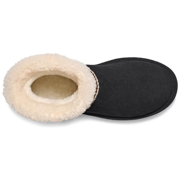 Ботинки зимние UGG CLASSIC MINI Atherson Коровья кожа Спилок с флисовой подкладкой модный удобный короткий сноубутсы женский черный - изображение 4