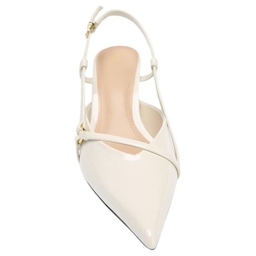 Туфли ZARA PU (полиуретан) Узкий каблук Высокие каблуки 8 см Женские Белые - изображение 4
