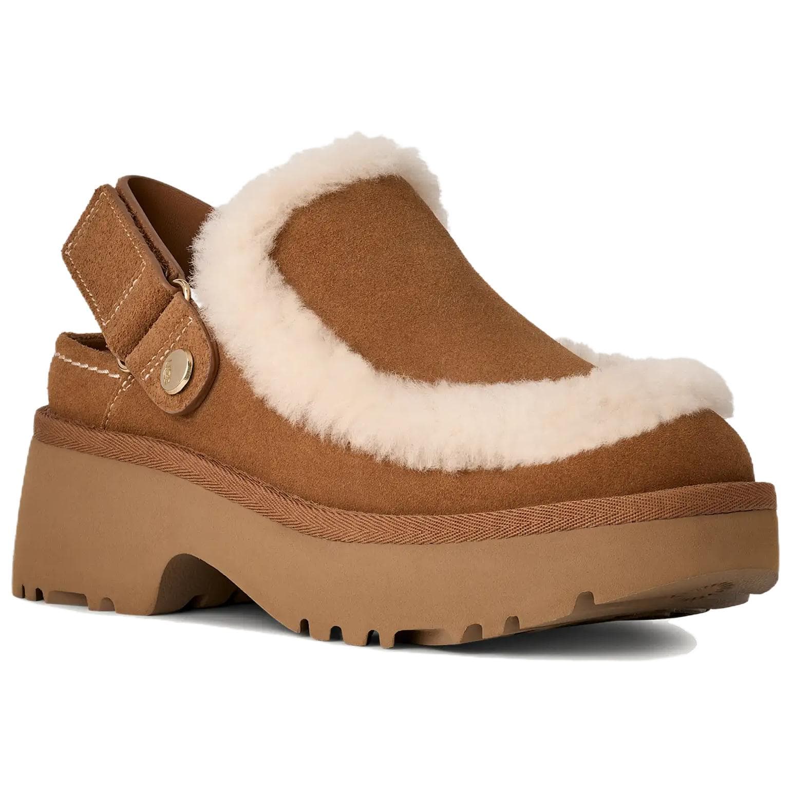 Тапочки UGG Esmee Clog Повседневная обувь 5 см Женская Каштановая - изображение 2
