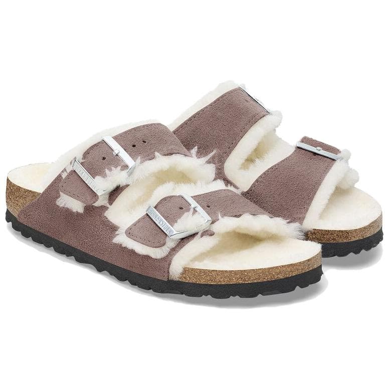 Сандалии Birkenstock Arizona Shearling противоскользящие шлепанцы женские фиолетовые стандартный размер (стандартный) - изображение 4