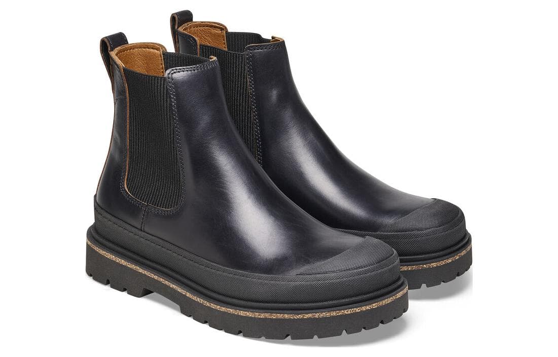 Ботинки челси Birkenstock Prescott Slip on Кожа Короткий Челси Женский Черный Узкий - изображение 3
