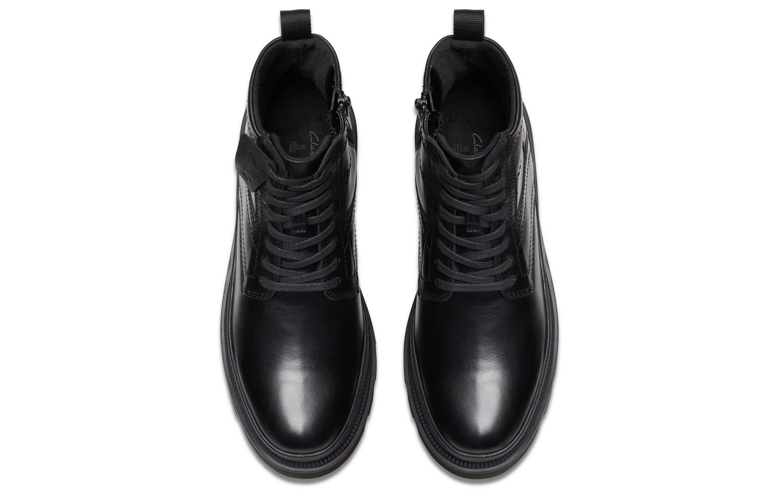 Ботинки Clarks Короткий Британский стиль Байкер Платформа Армейские ботинки Мужские Черные - изображение 3