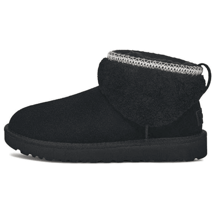 Ботинки зимние UGG CLASSIC ULTRA MINI Короткий Снегокат Женские Черные - изображение 1